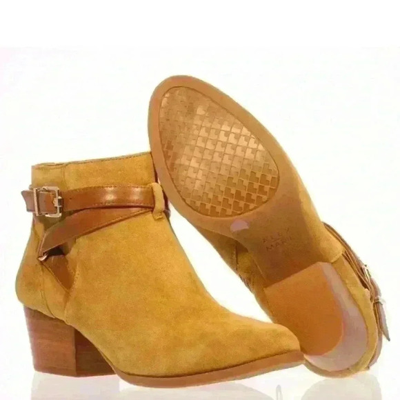 Alex Marie Laylynn Chestnut Suede Banded Strap Detail Boots Booties, $99 - Picture 4 of 7